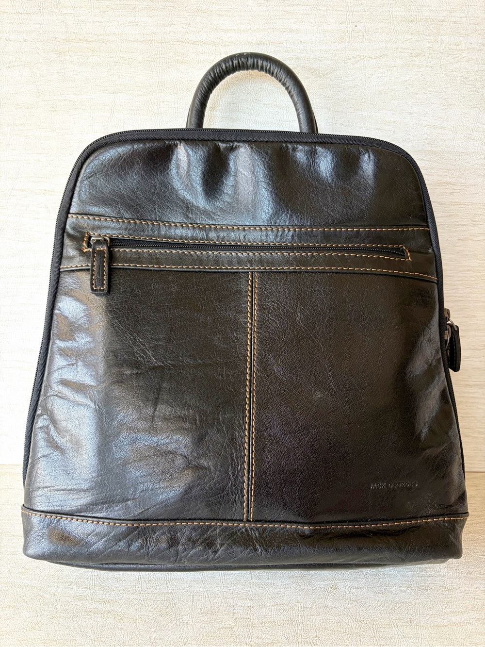 Jack George’s Black Leather Backpack